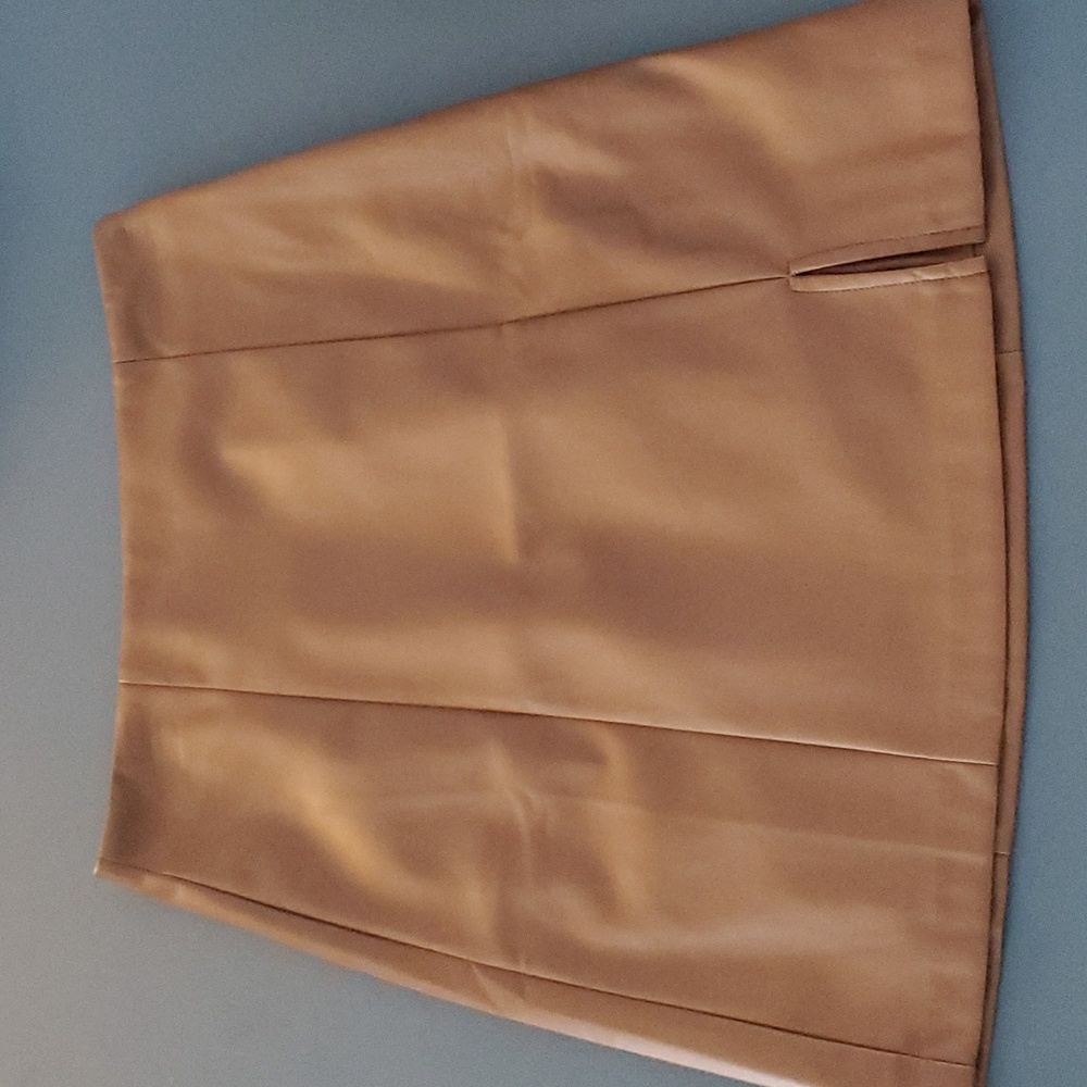 NWT Tan Faux Leather Mini Skirt